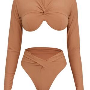 Andrea-iyamah Women's Orange and Tan Bikinis-and-tankini-sets